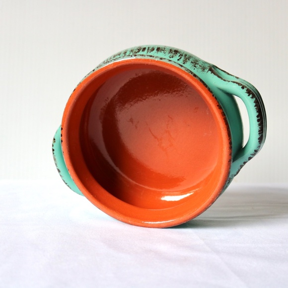 De Silva Covered Terracotta Glazed Small Ceramic Casserole Baking Dish Turquoise - Picture 6 of 9